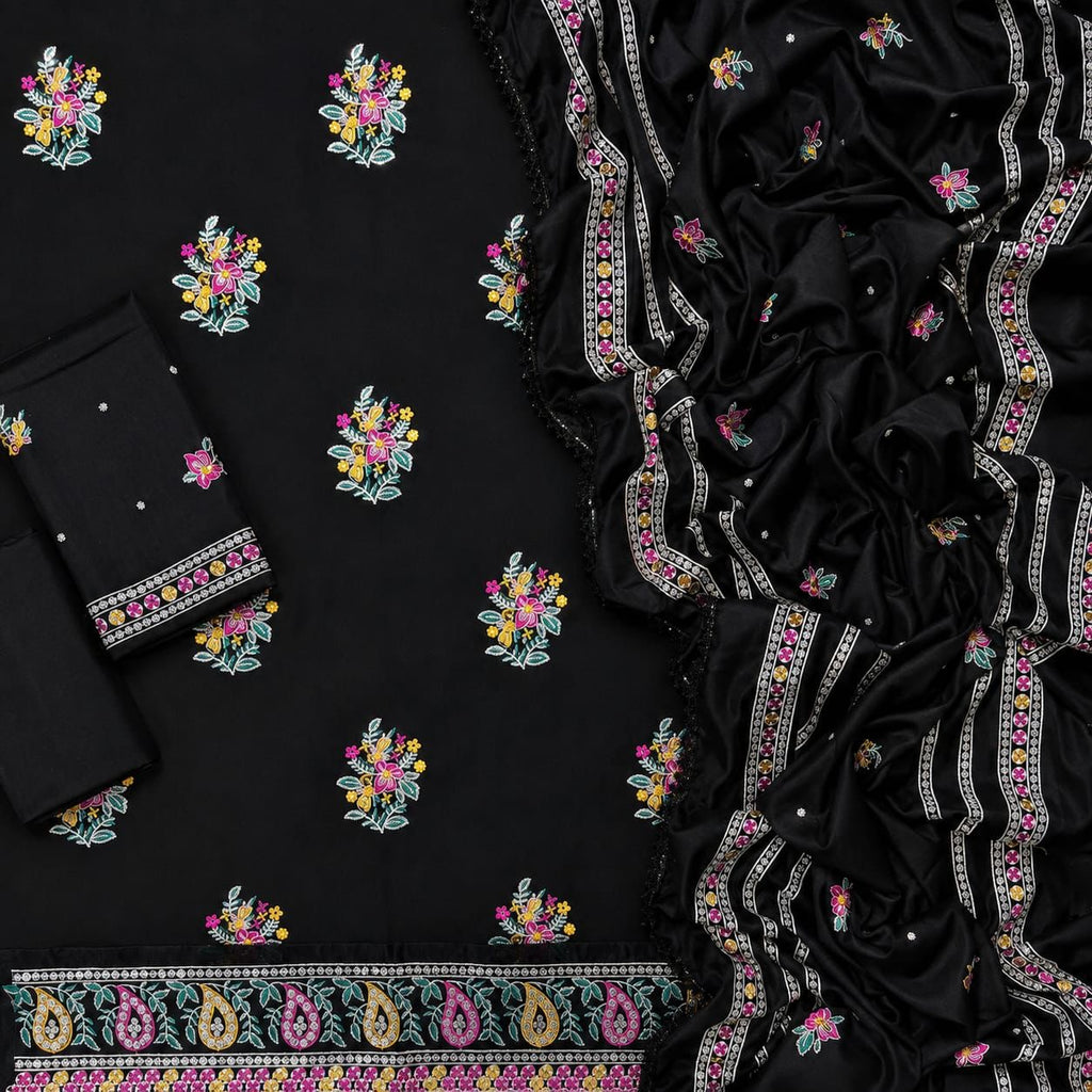 NUREH | LUXURY EMBROIDERED DHANAK 3pc | SL-1204