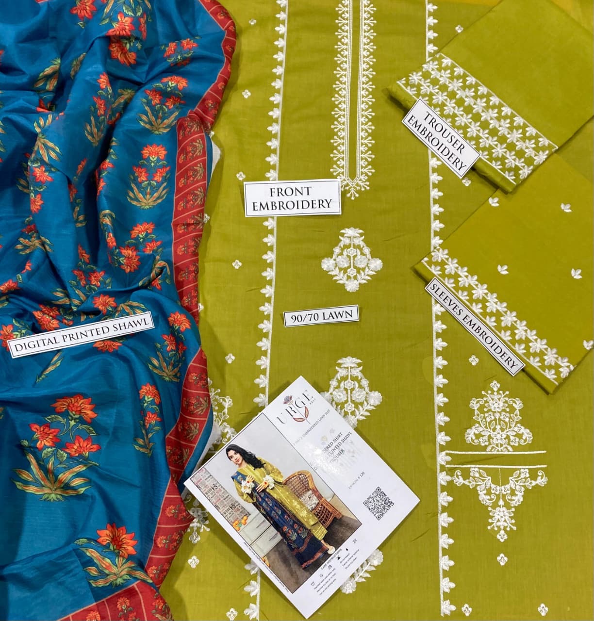 URGE LUXURY EMBROIDERED LAWN 3pc (SL-130)