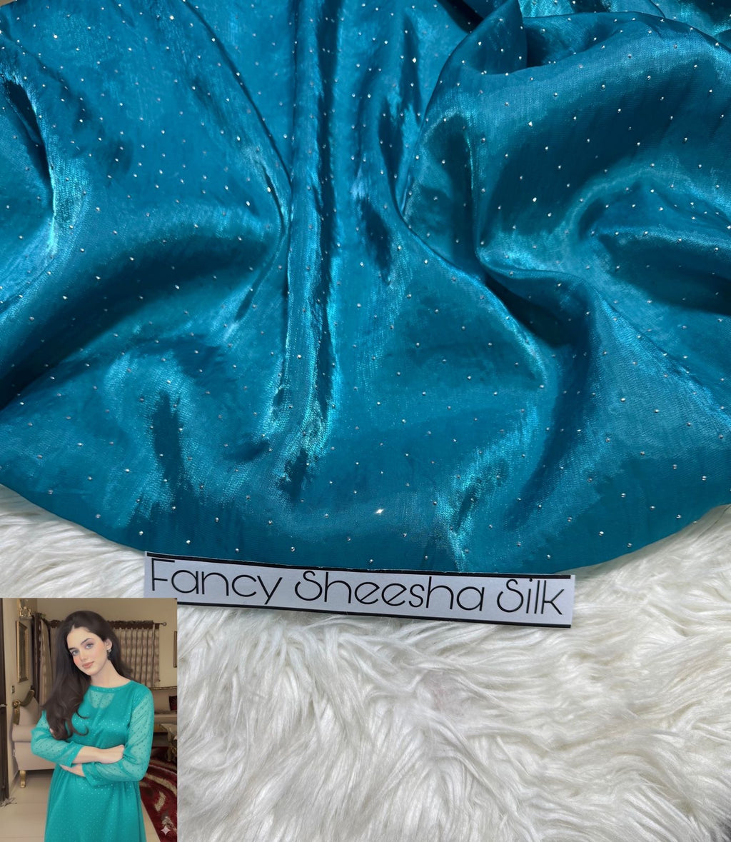 Luxury Sheesha Silk 2pc Unstiched (Zinc Ferozi) SL-1956