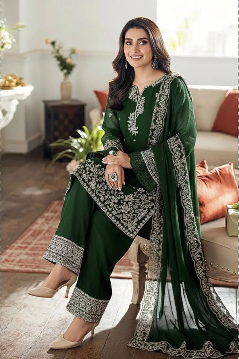 AZURE-LUXURY EMBROIDERED LAWN UNSTICHED 3pc (SL-439B)