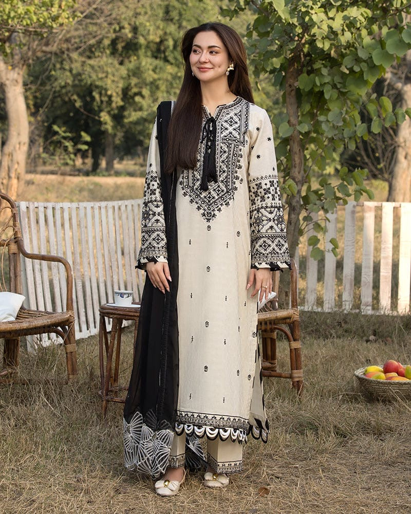 ALLY’s EMBROIDERED DHANAK UNSTICHED 3pc (SL-9272)