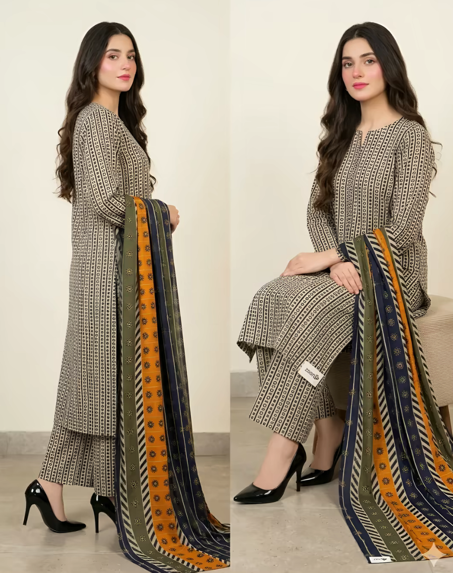 BIN SAEED | Digital Printed Lawn 3pc | SL-355B