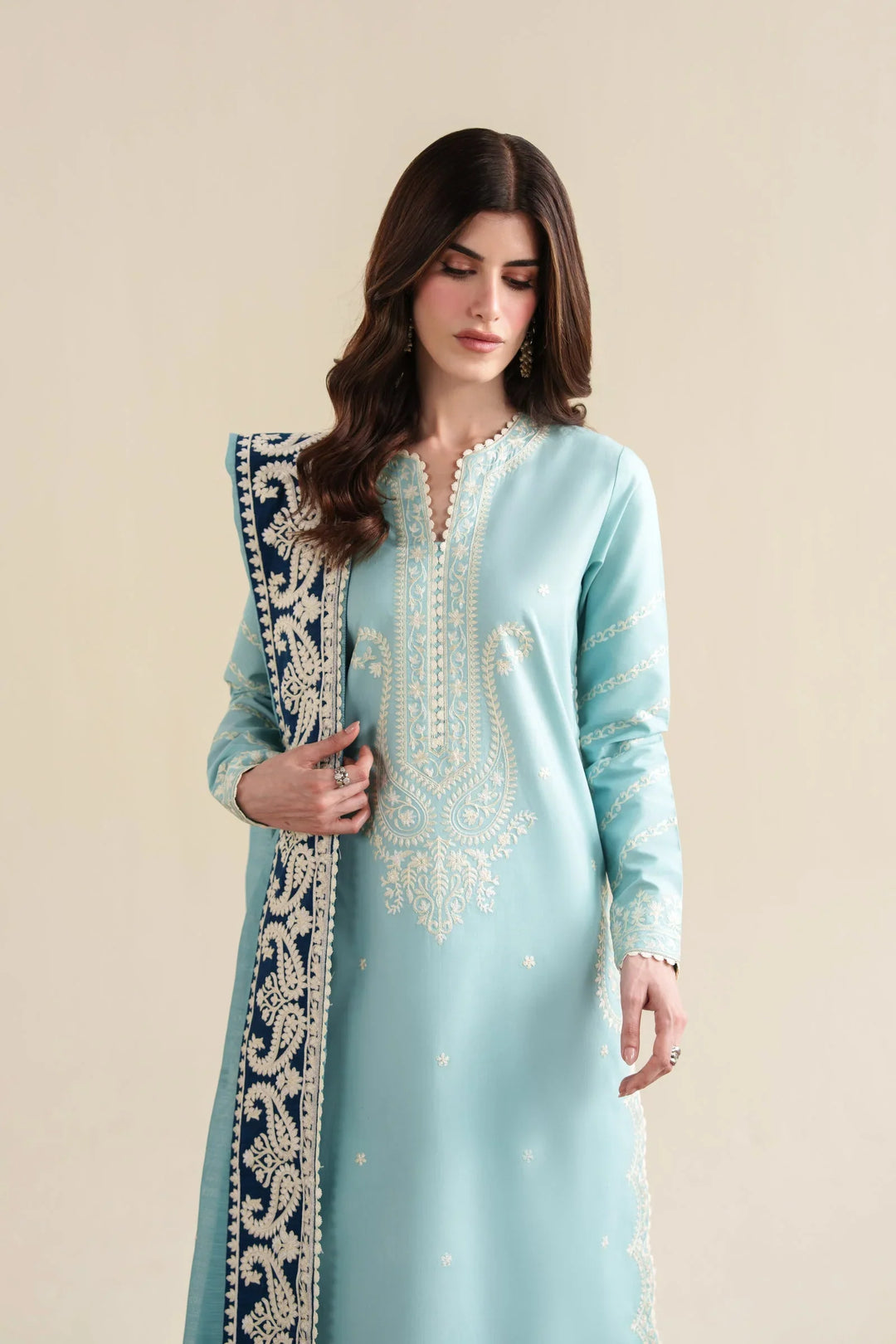 ZAIB | LUXURY EMBROIDERED DHANAK UNSTICHED 3pc | SL-902