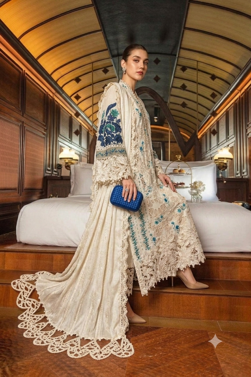 MARIA B | LUXURY | EMBROIDERED LASER WORK 3pc | SL-5450