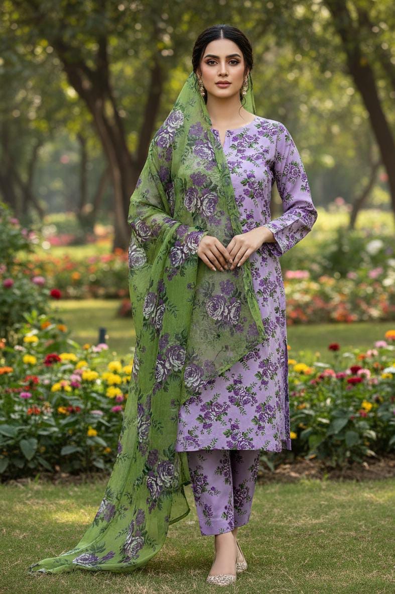 Iznik Printed Swiss Lawn 3pc
