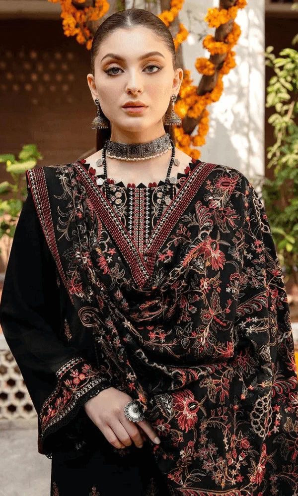 BAREEZE HEAVY EMBROIDERED DHANAK UNSTICHED 3pc (SL-6213)