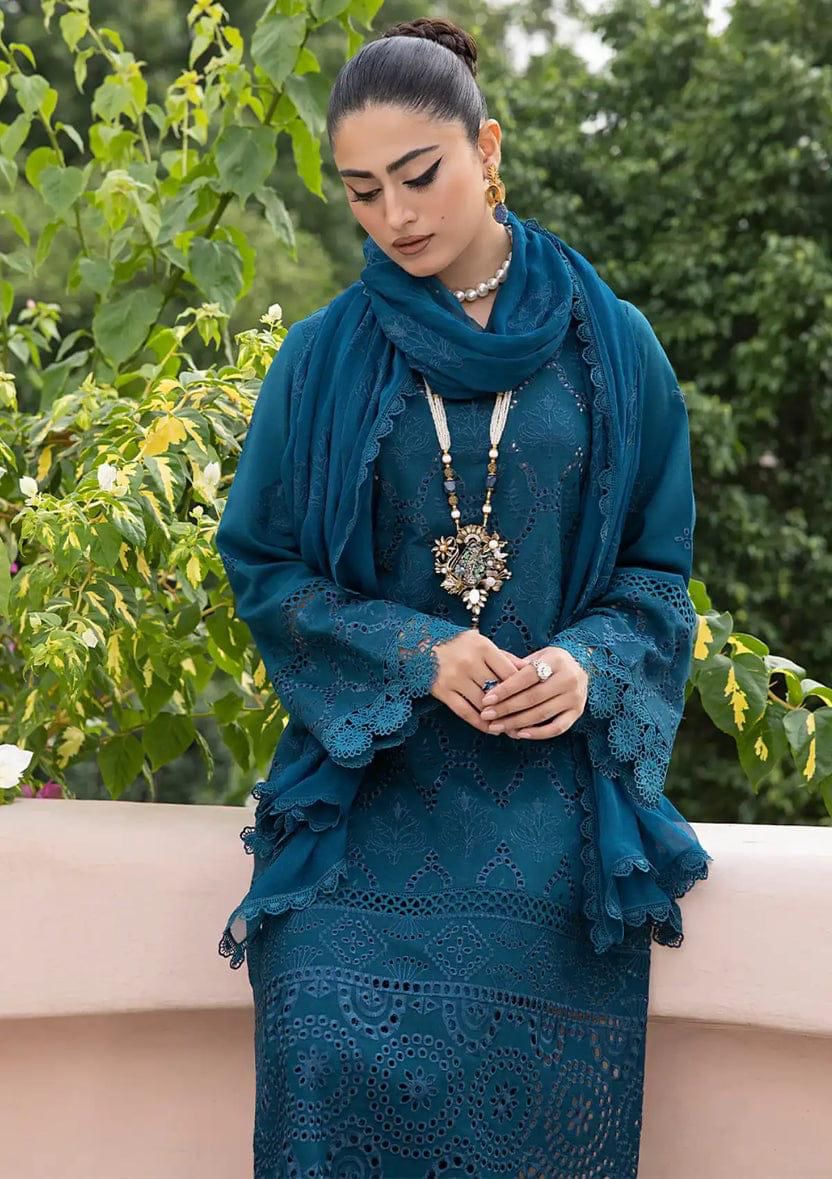 KAHF-Embroidered Lawn Unstiched 3pc