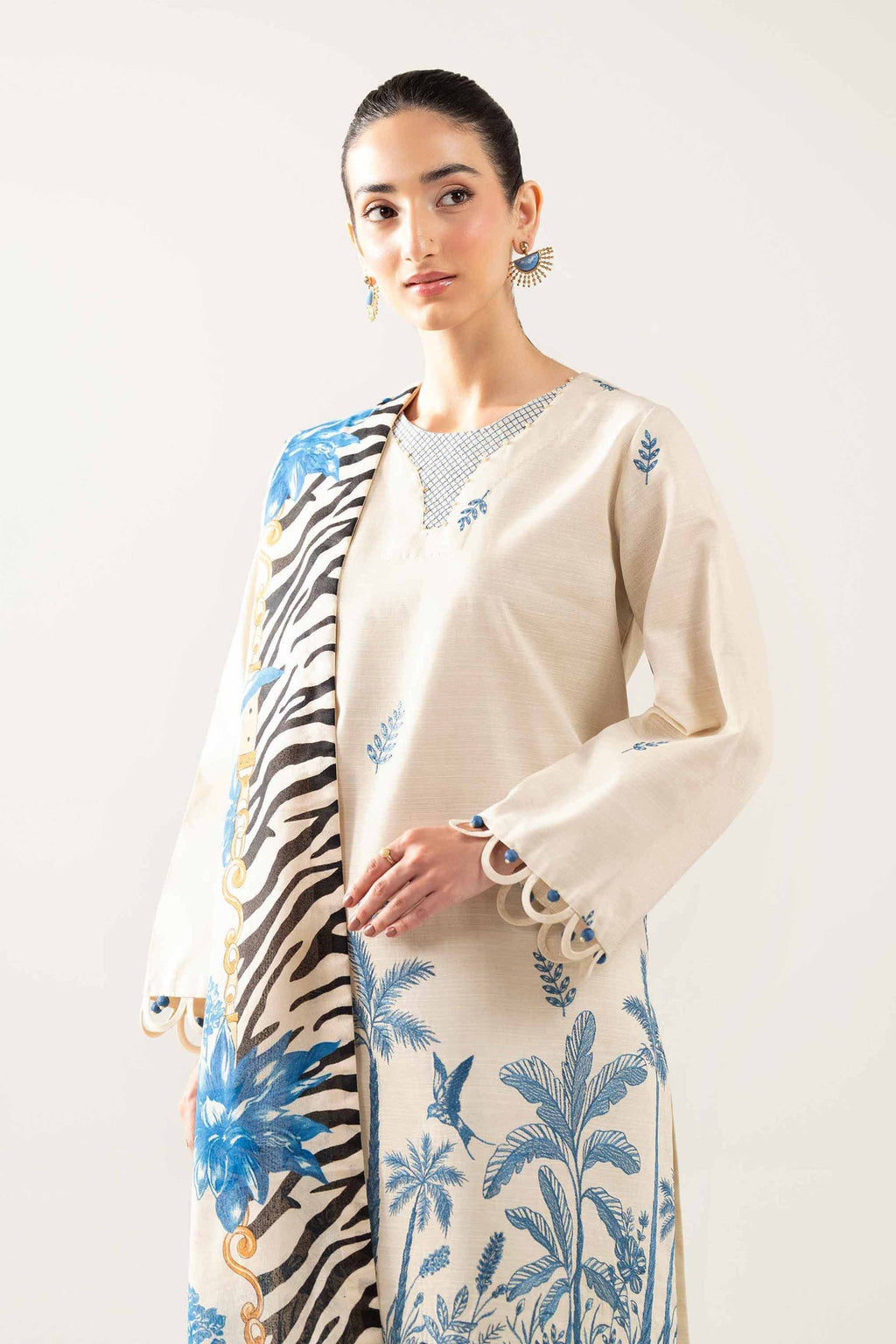 NISHAT-Embroidered Lawn Unstiched 3pc (SL-344)