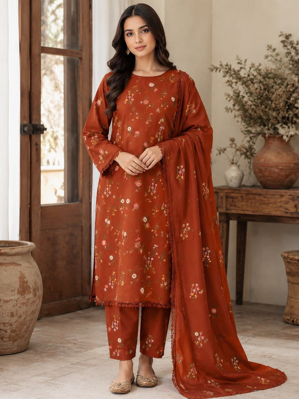 ANEELA’s | LUXURY DHANAK EMBROIDERED UNSTITCHED 3pc | SL-943