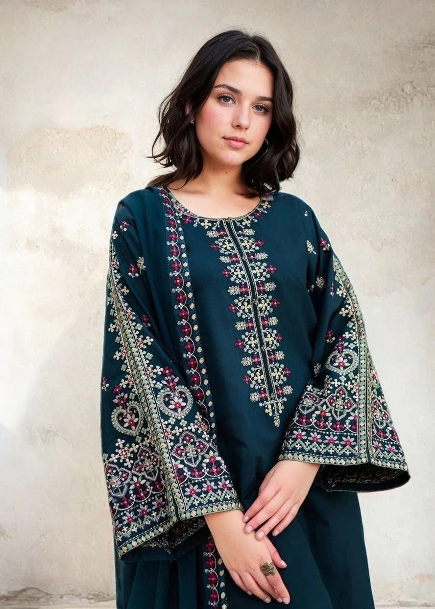 ZIRWAH-BATIK-EMBROIDERED LAWN 3pc (SL-339)