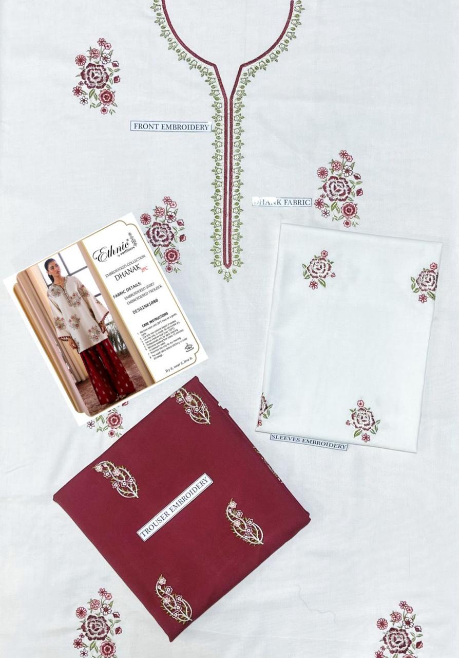 ETHNIC LUXURY EMBROIDERED DHANAK UNSTITCHED 2pc