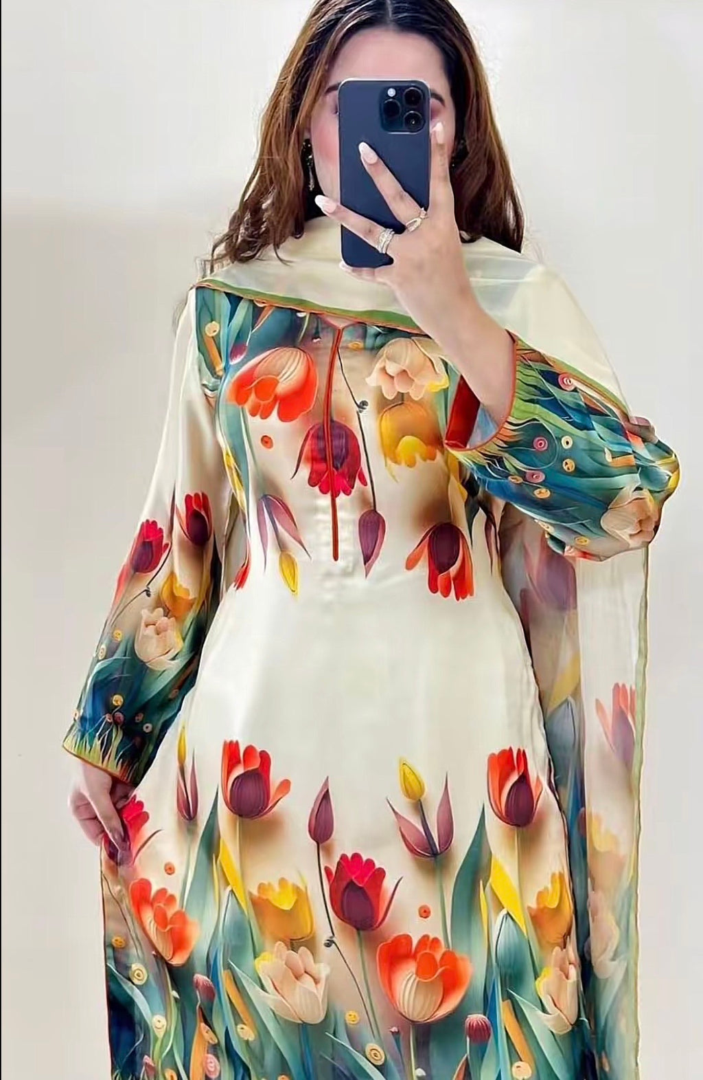 Tulip | Floral Digital Printed Lawn 3pc | SL-615 | Off White