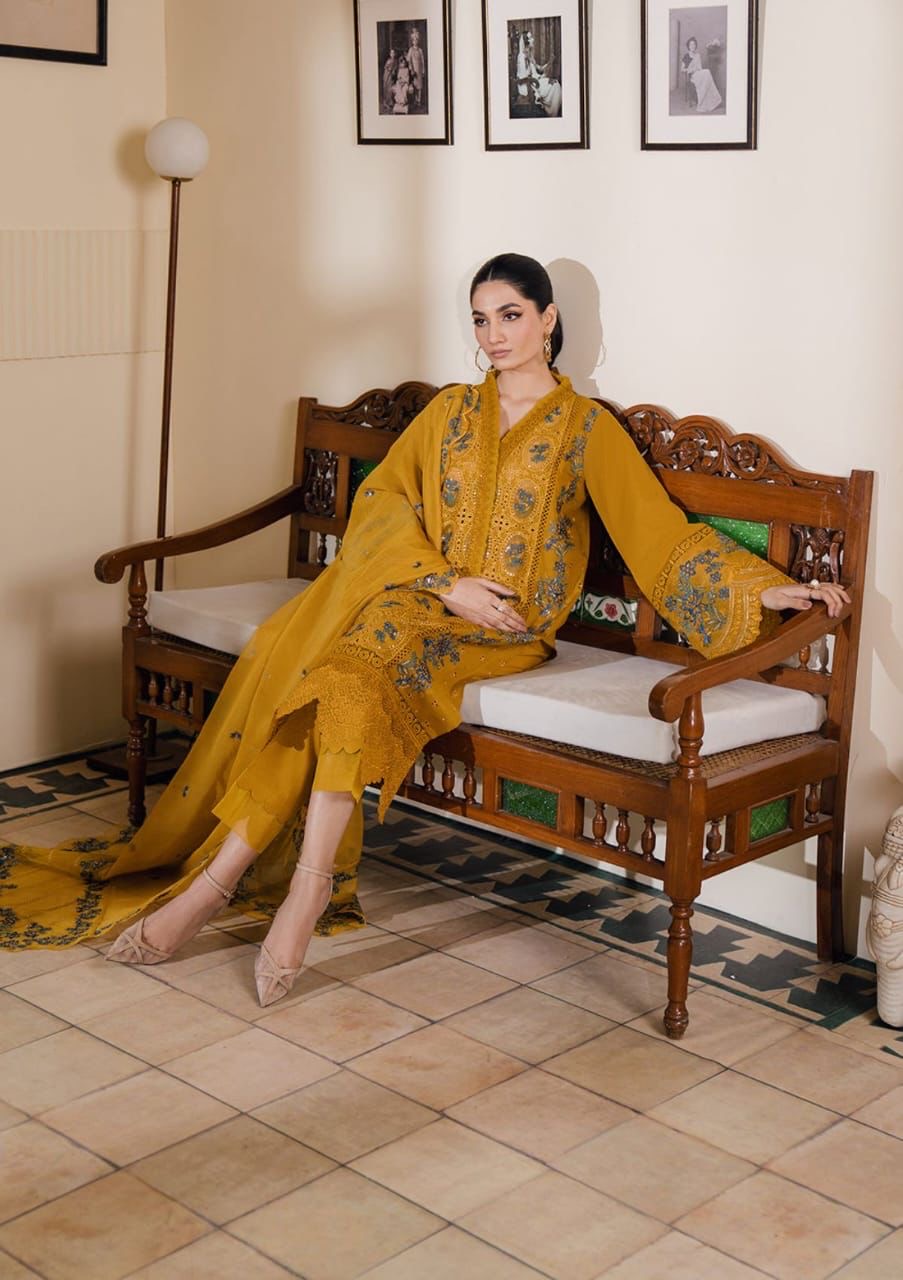 BIN ILYAS | PREMIUM LAWN UNSTICHED EMBROIDERED 3pc | SL-9237