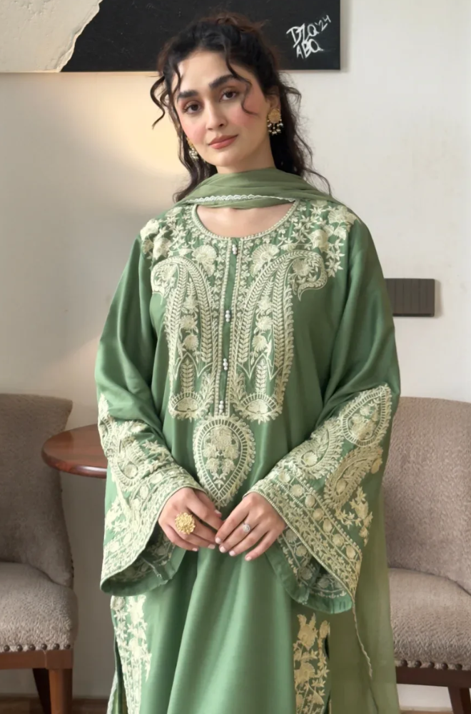 SAGE-Batik EMBROIDERED 3pc (SL-1220)