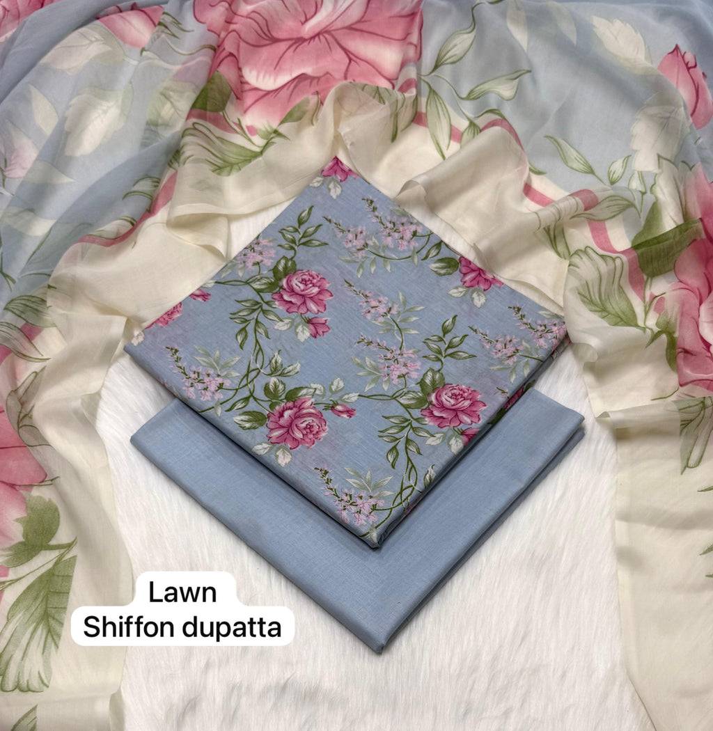 IZNIK | Digital Printed Lawn 3pc | SL-0478