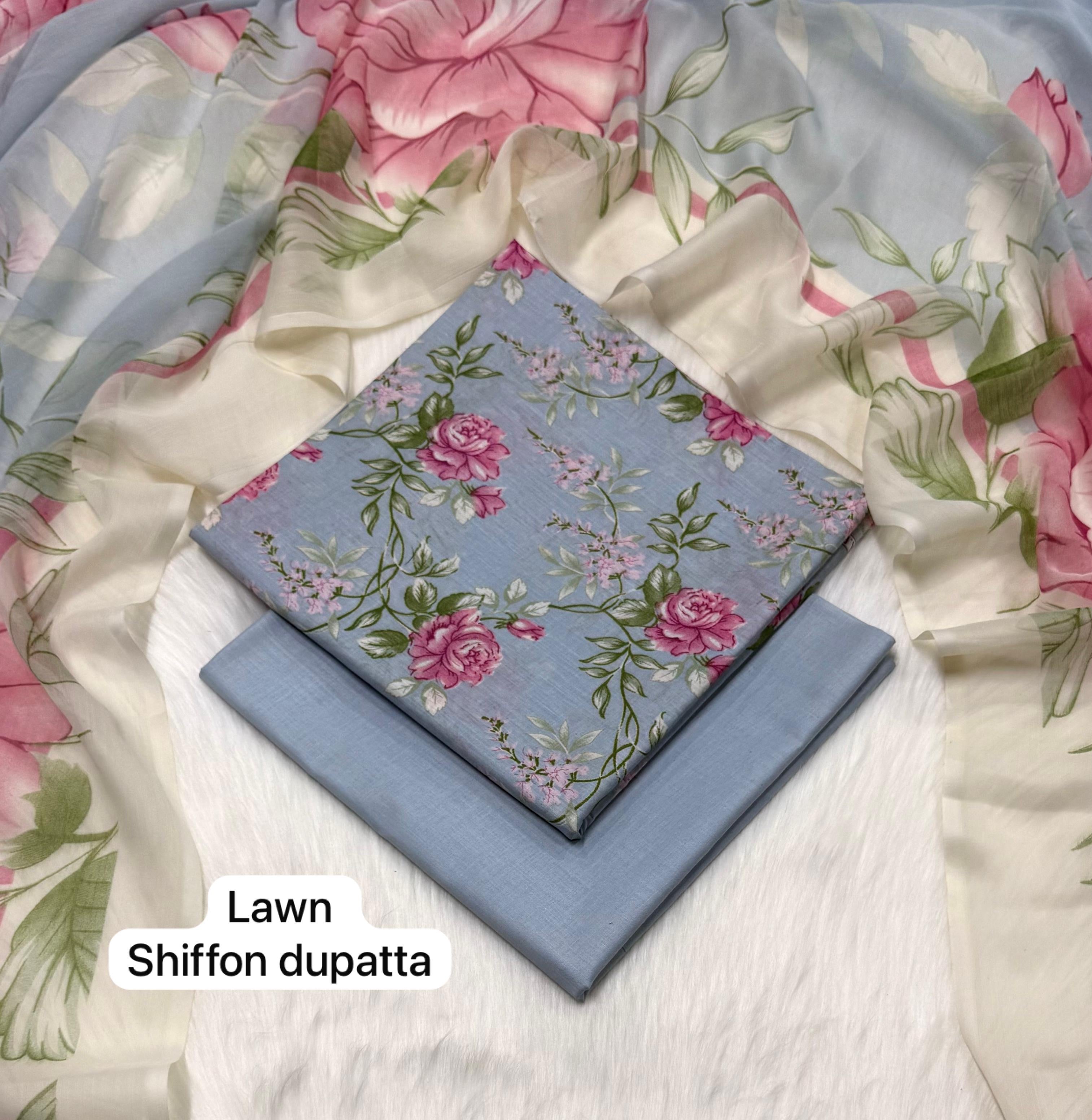 IZNIK | Digital Printed Lawn 3pc | SL-0478