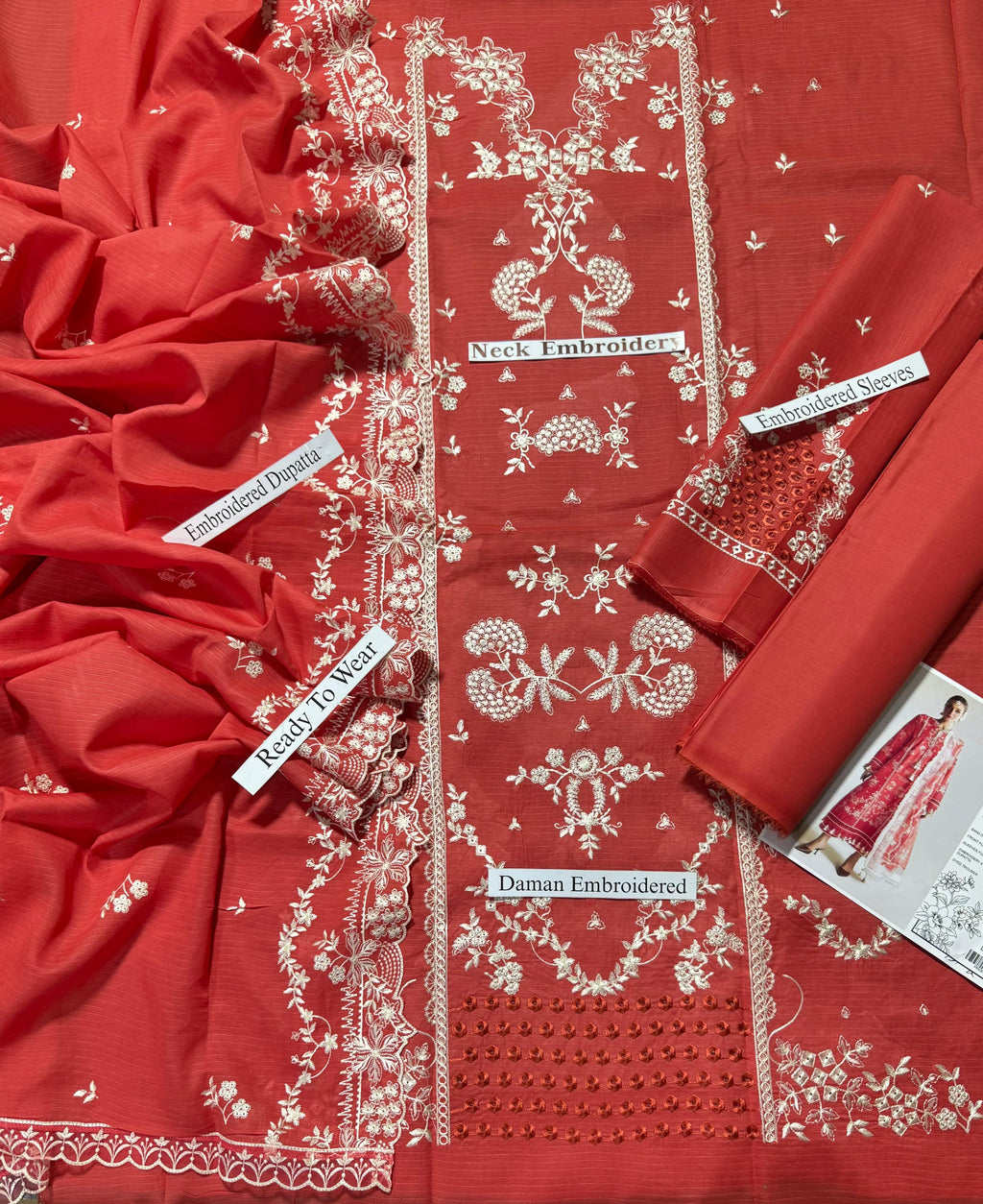 HUSSAIN REHAR HEAVY EMBROIDERED BANA DORA 3pc (SL-347)