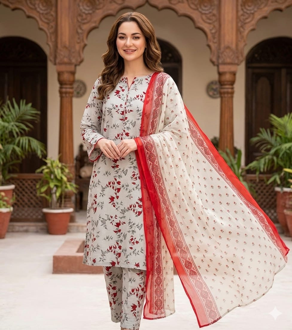 ZESH | Digital Printed Lawn 3pc | SL7374