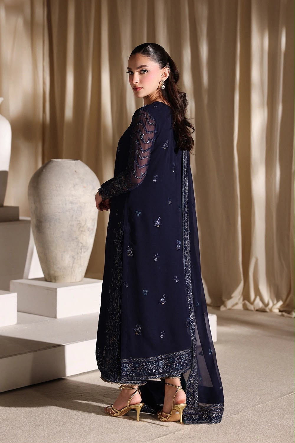 AZURE | LUXURY EMBROIDERED 3pc | SL-1037