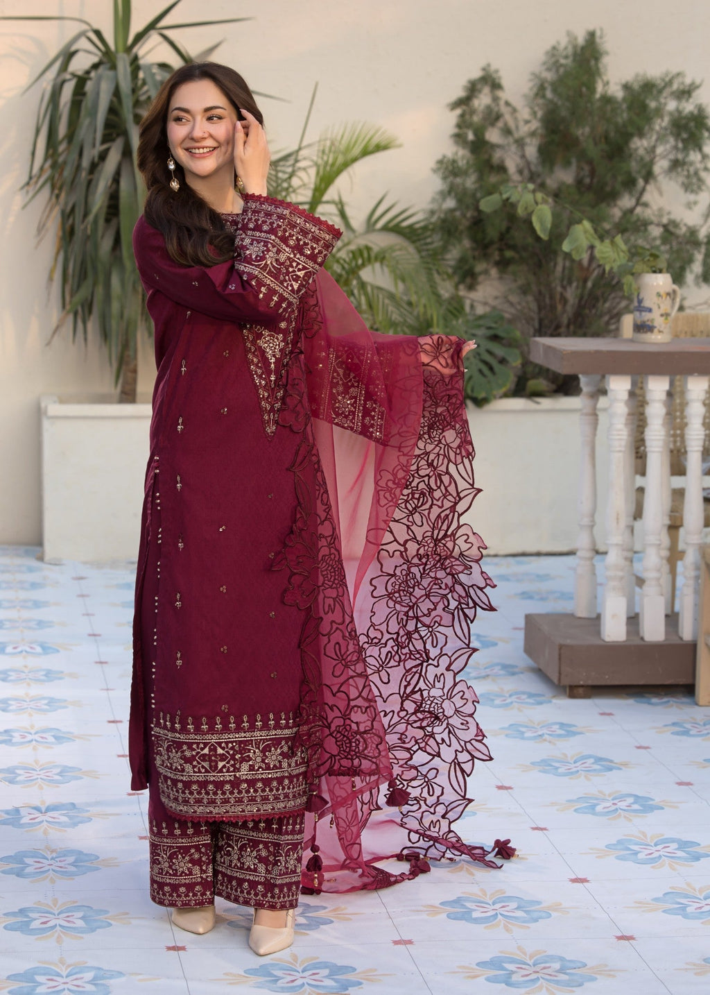 ALLY’s | Qalamkar-Luxury Embroidered Lawn 3pc | SL-325