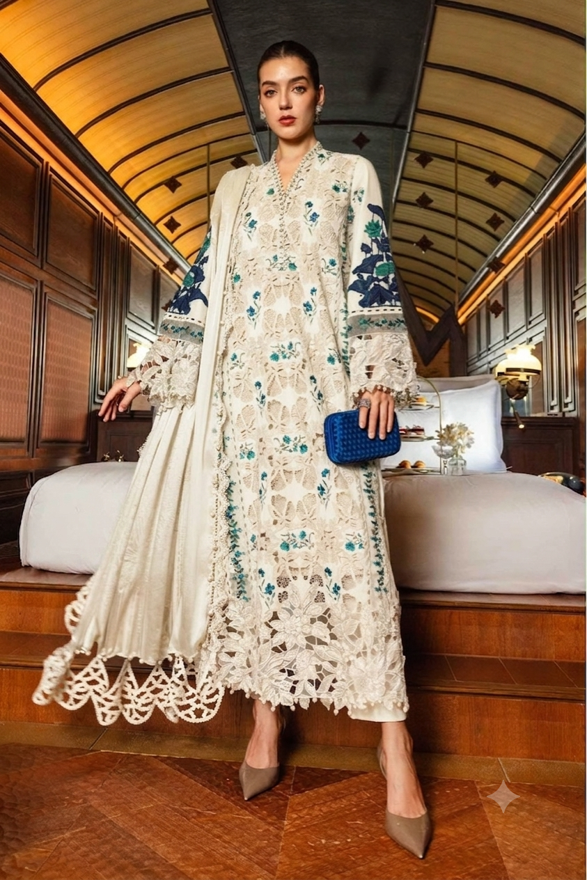 MARIA B | LUXURY | EMBROIDERED LASER WORK 3pc | SL-5450