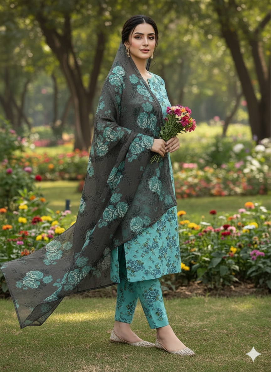 Iznik Printed Swiss Lawn 3pc