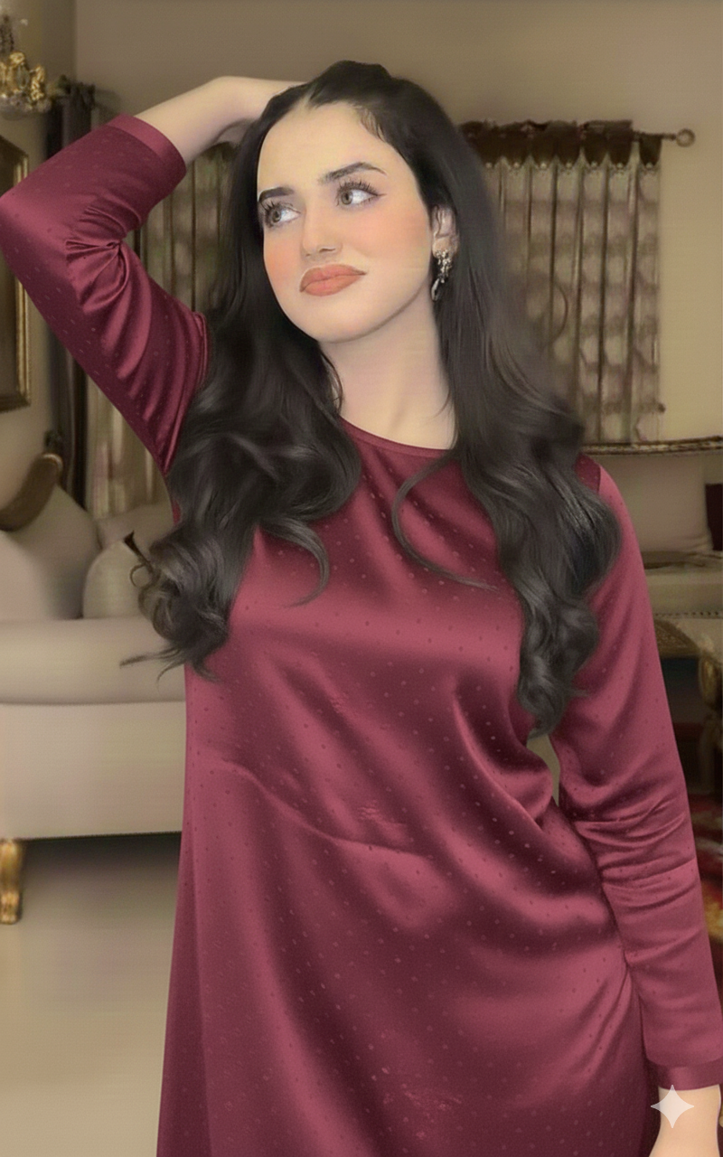 Luxury Sheesha Silk unstiched 2pc (Mehroon) SL-1967