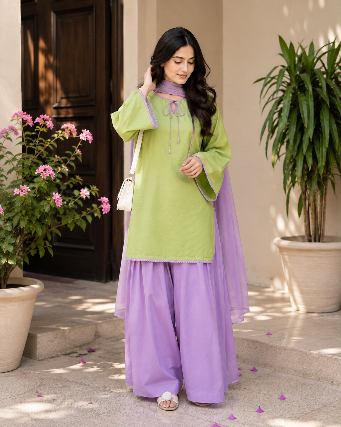 Mint Blossom Co-Ord Set | Stiched Lawn 3pc | SL-9055