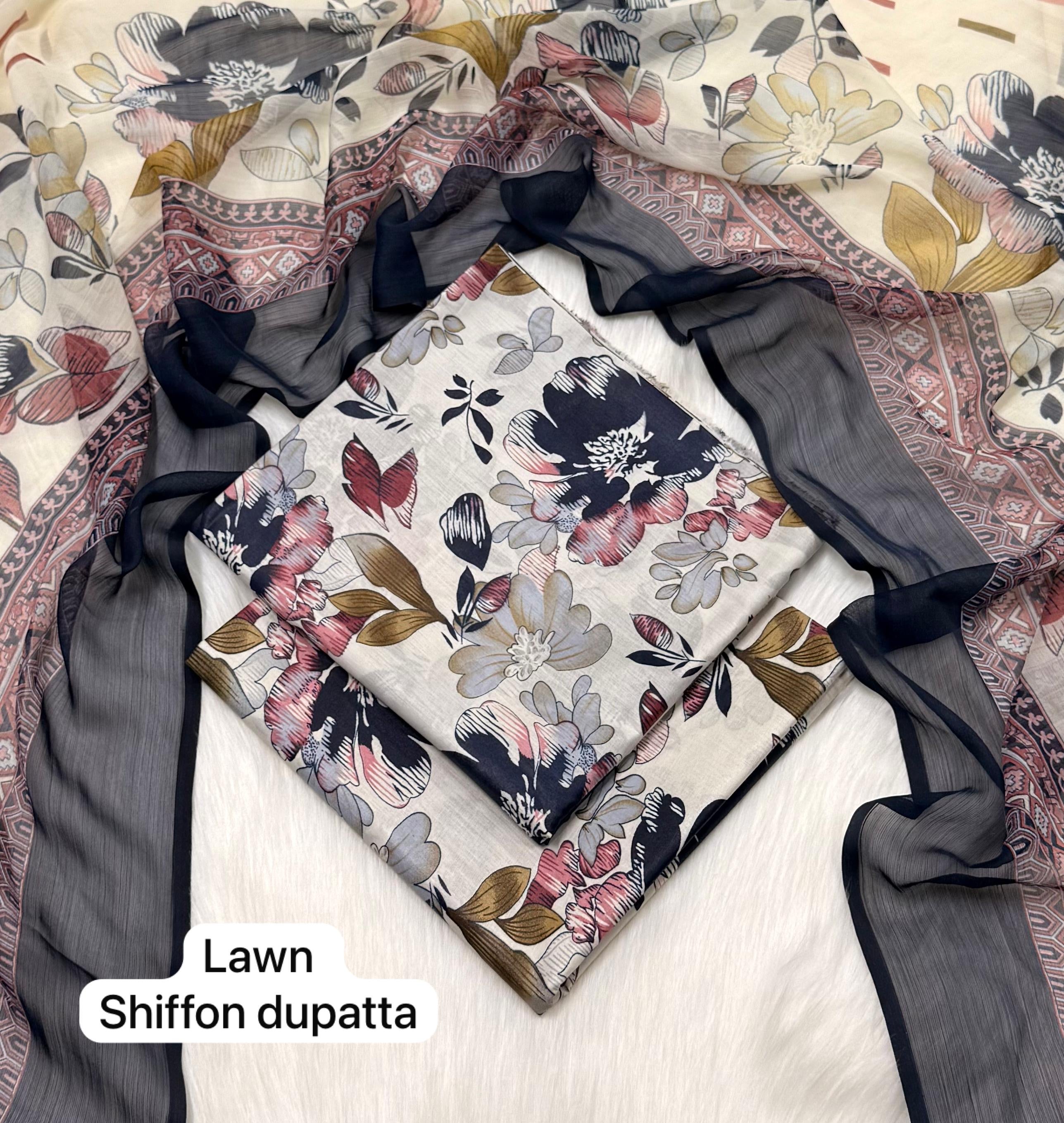 IZNIK | Digital Printed Lawn 3pc | SL339