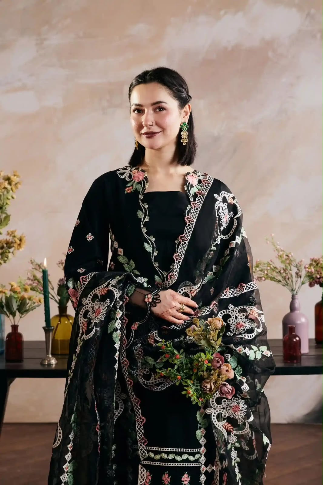 MARI | MARYAM HUSSAIN | LUXURY DHANAK EMBROIDERED 3pc | SL-814