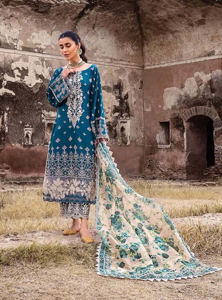ZAINAB CHOTTANI -HEAVY EMBROIDERED LAWN UNSTICHED 3pc(SL-5472)