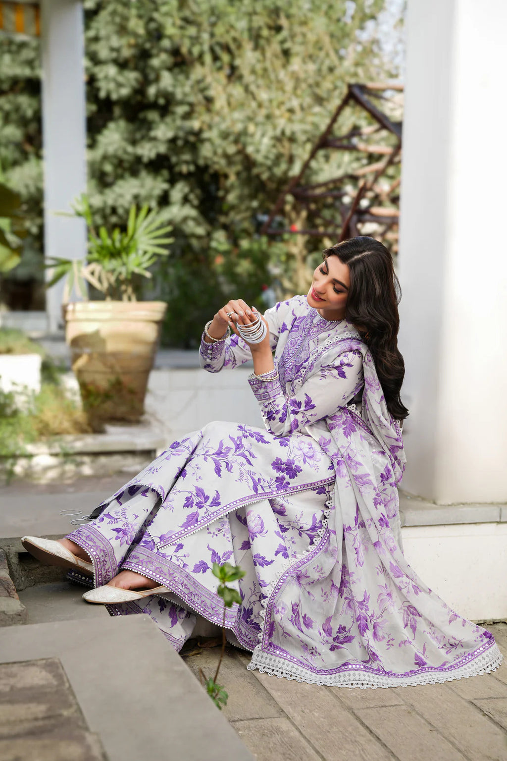 PURPLE BLOOM | PRINTED EMBROIDERED LAWN 3pc | SL-1955