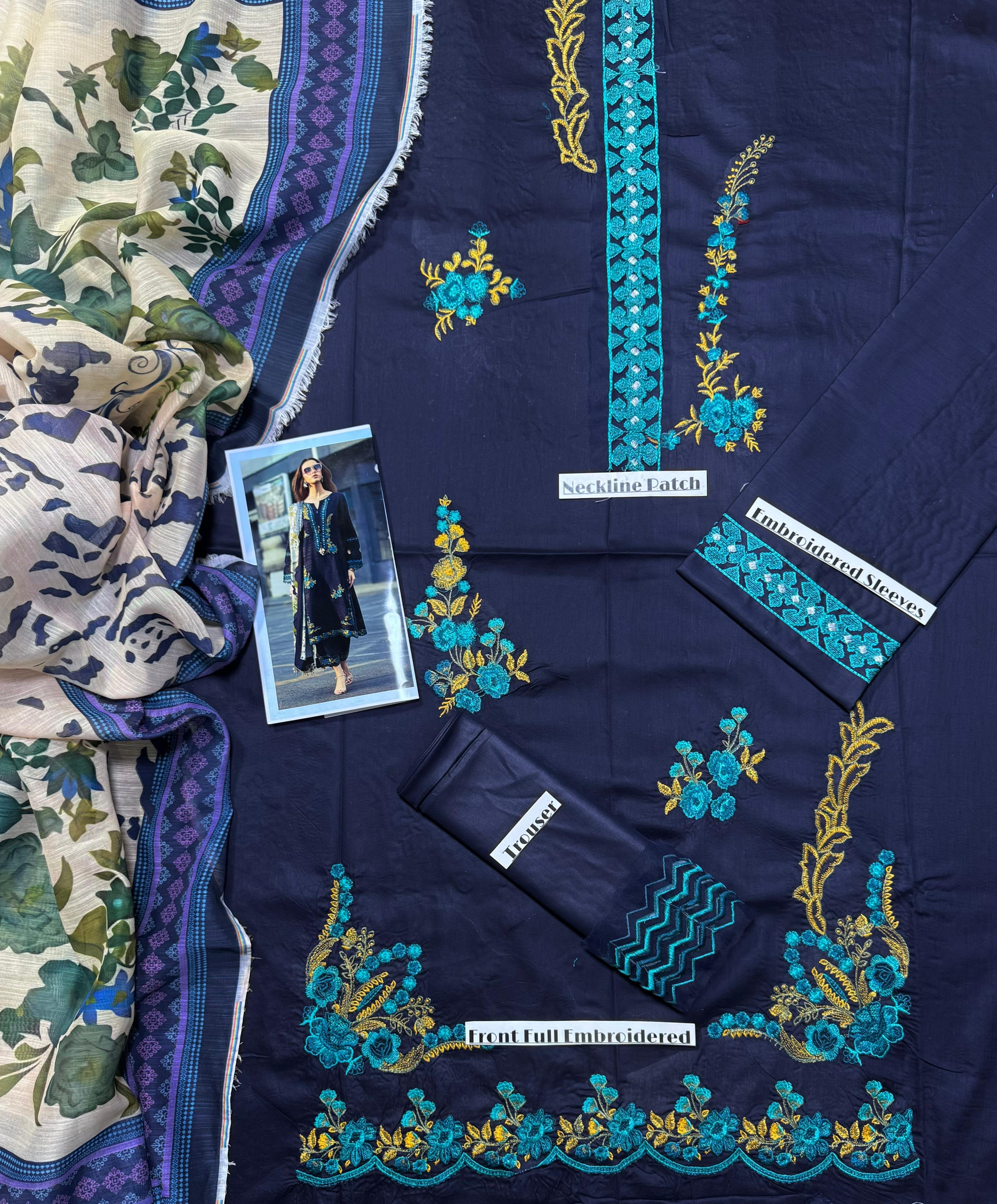 CHARIZMA-LUXURY EMBROIDERED LAWN 3pc (SL-436)