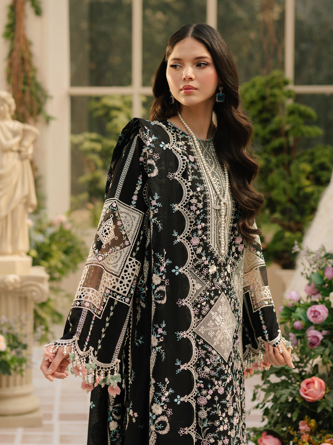 BIN ILYAS | HEAVY EMBROIDERED LAWN 3pc |SL-1455