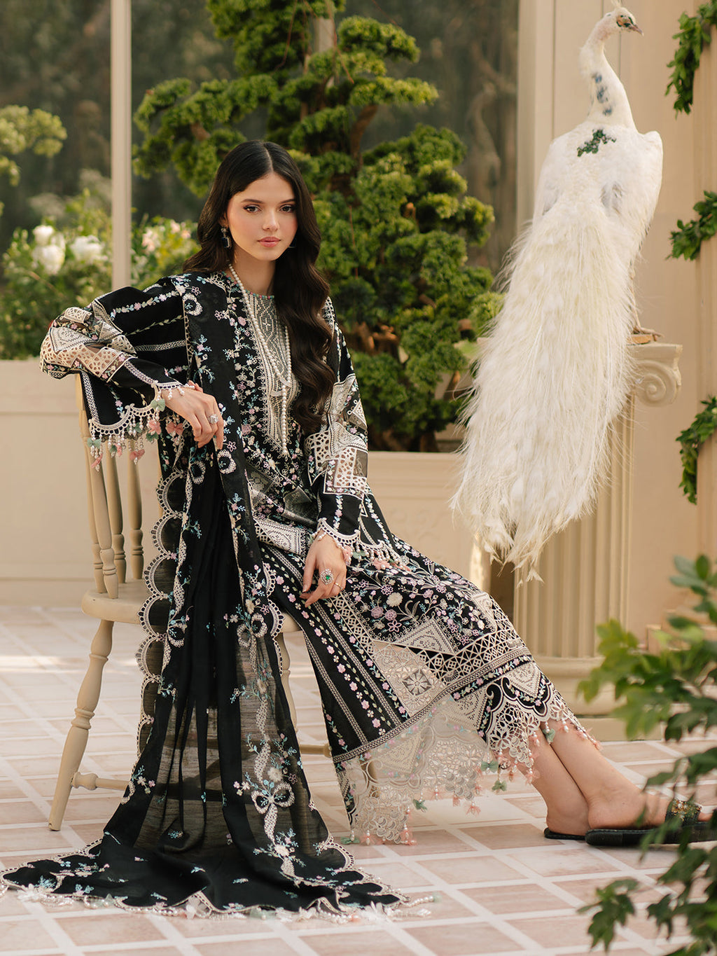 BIN ILYAS | HEAVY EMBROIDERED LAWN 3pc |SL-1455