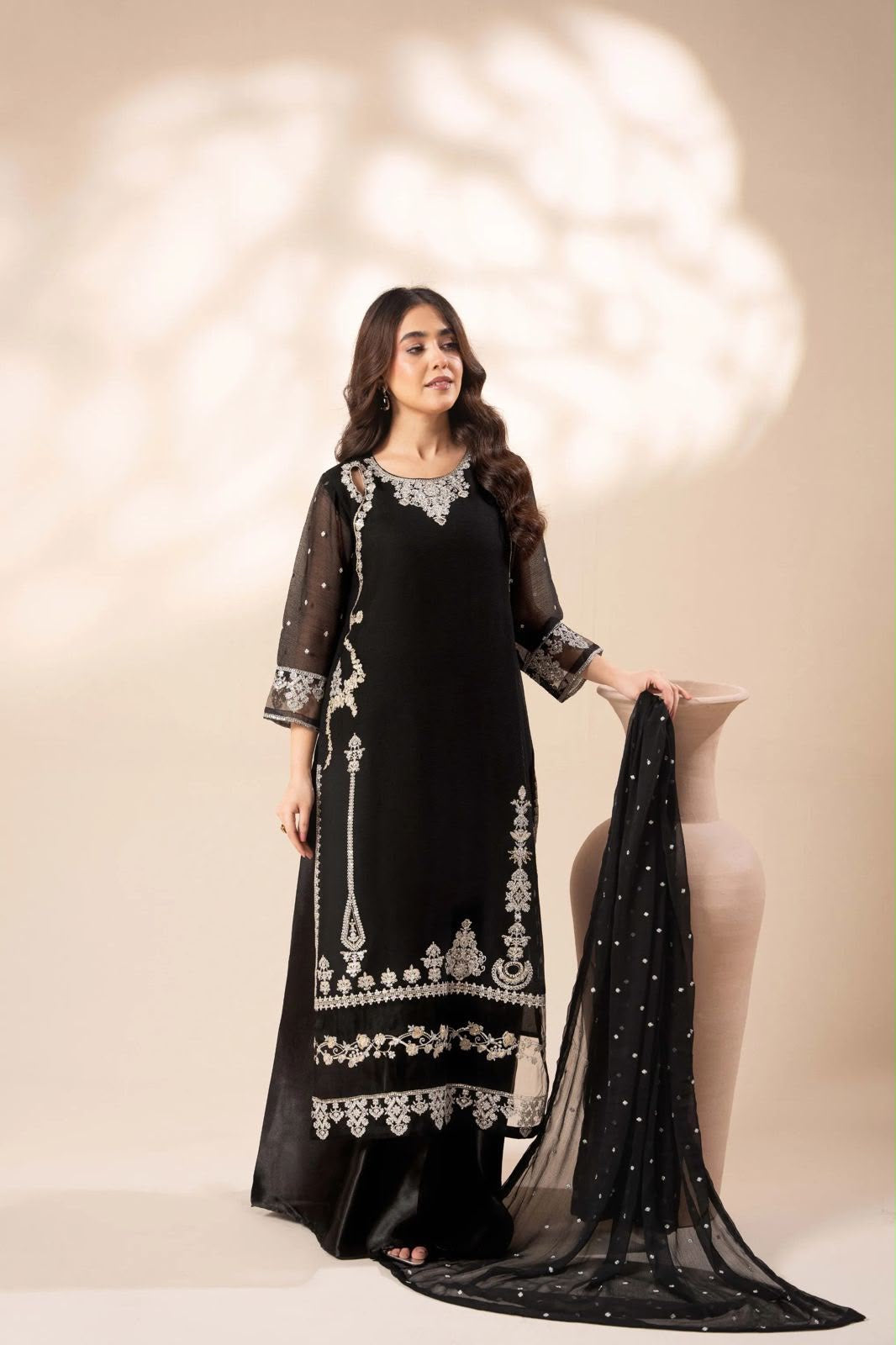 Zirsha | Luxury Embroidered 3pc | SL-1010 Black