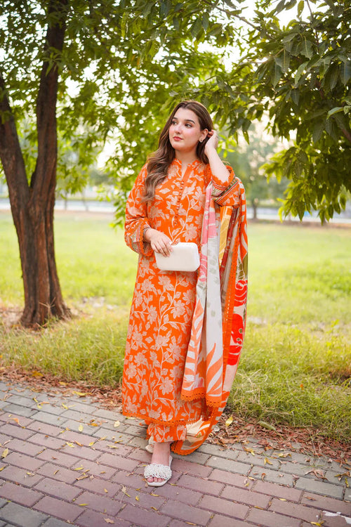 AINA BY ANEELA’S | Printed Embroidered Lawn 3pc | SL-702