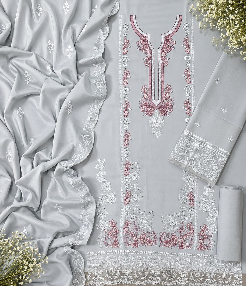 MUSHQ | LUXURY BORING EMBROIDERED DHANAK UNSTITCHED 3pc | SL-811