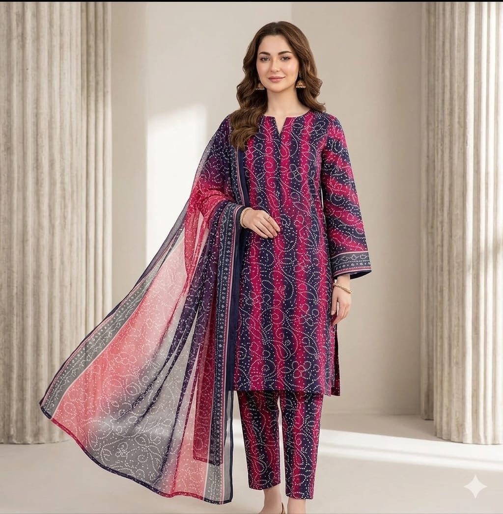 AJRAK | Digital Printed Lawn 3pc | SL6378