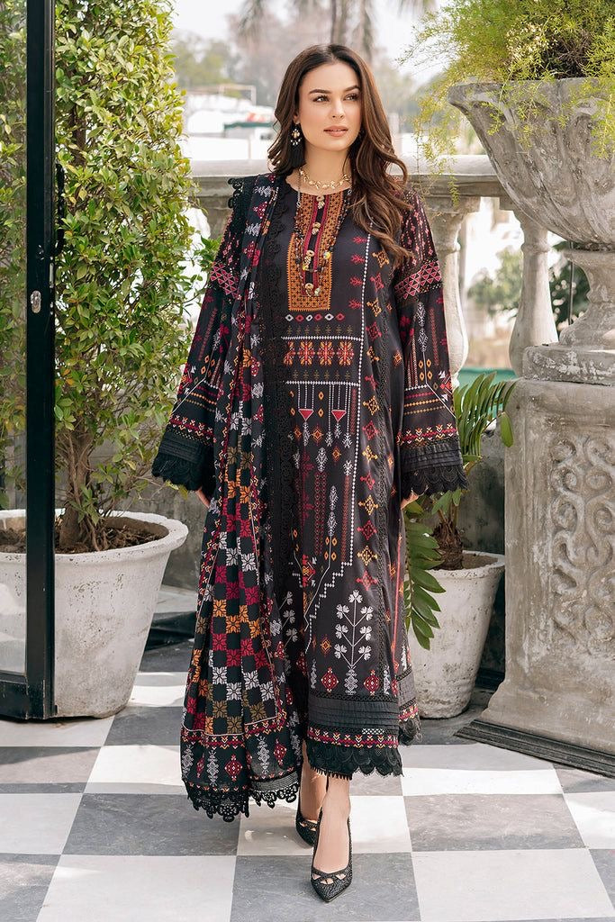 JAZMINE-EMBROIDERED DHANAK UNSTICHED 3pc