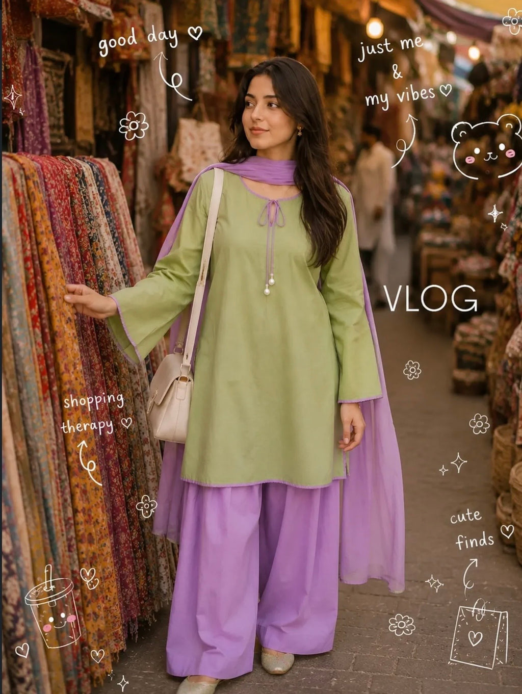 Mint Blossom Co-Ord Set | Stiched Lawn 3pc | SL-9055
