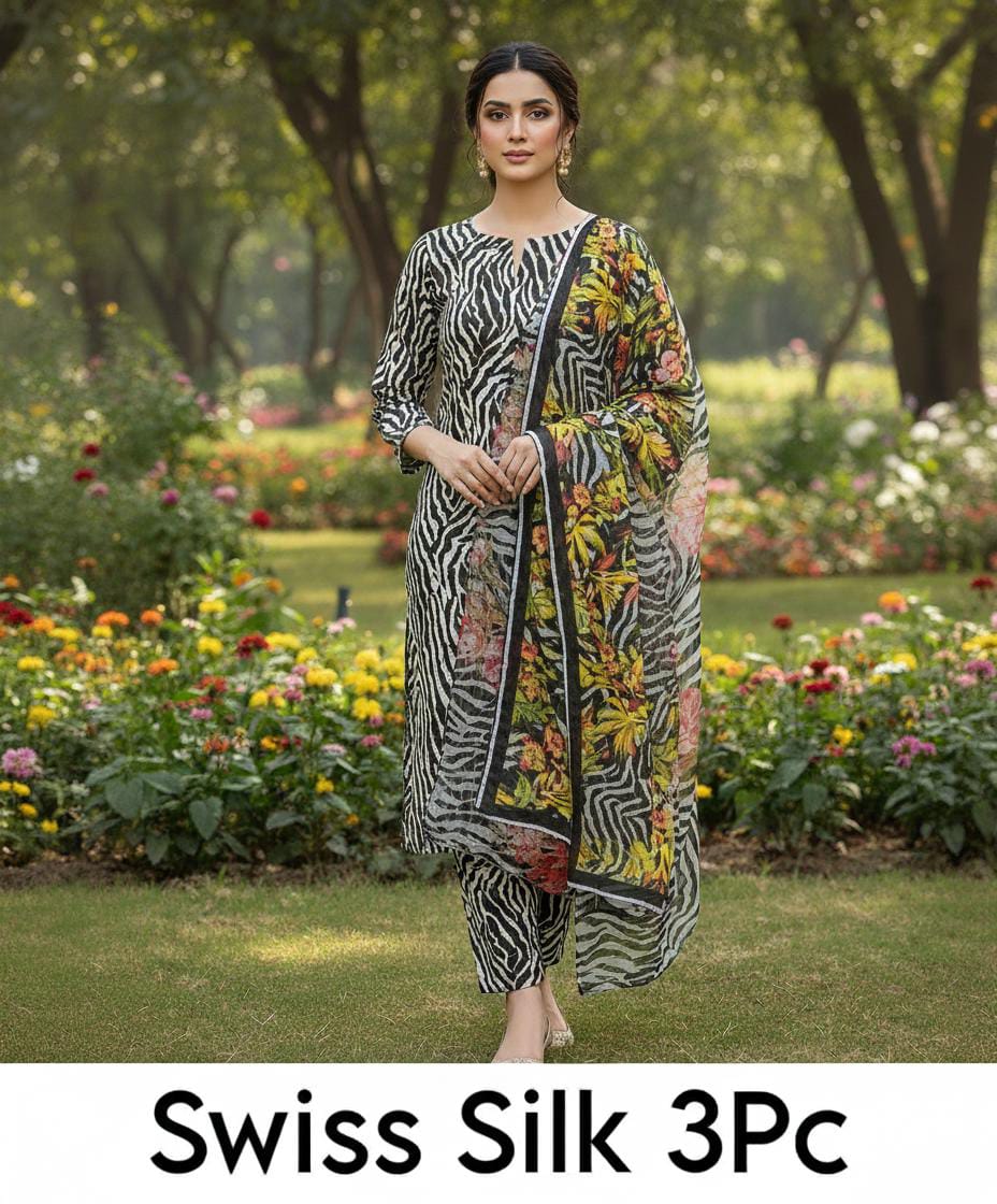 Swiss Lawn Printed 3pc