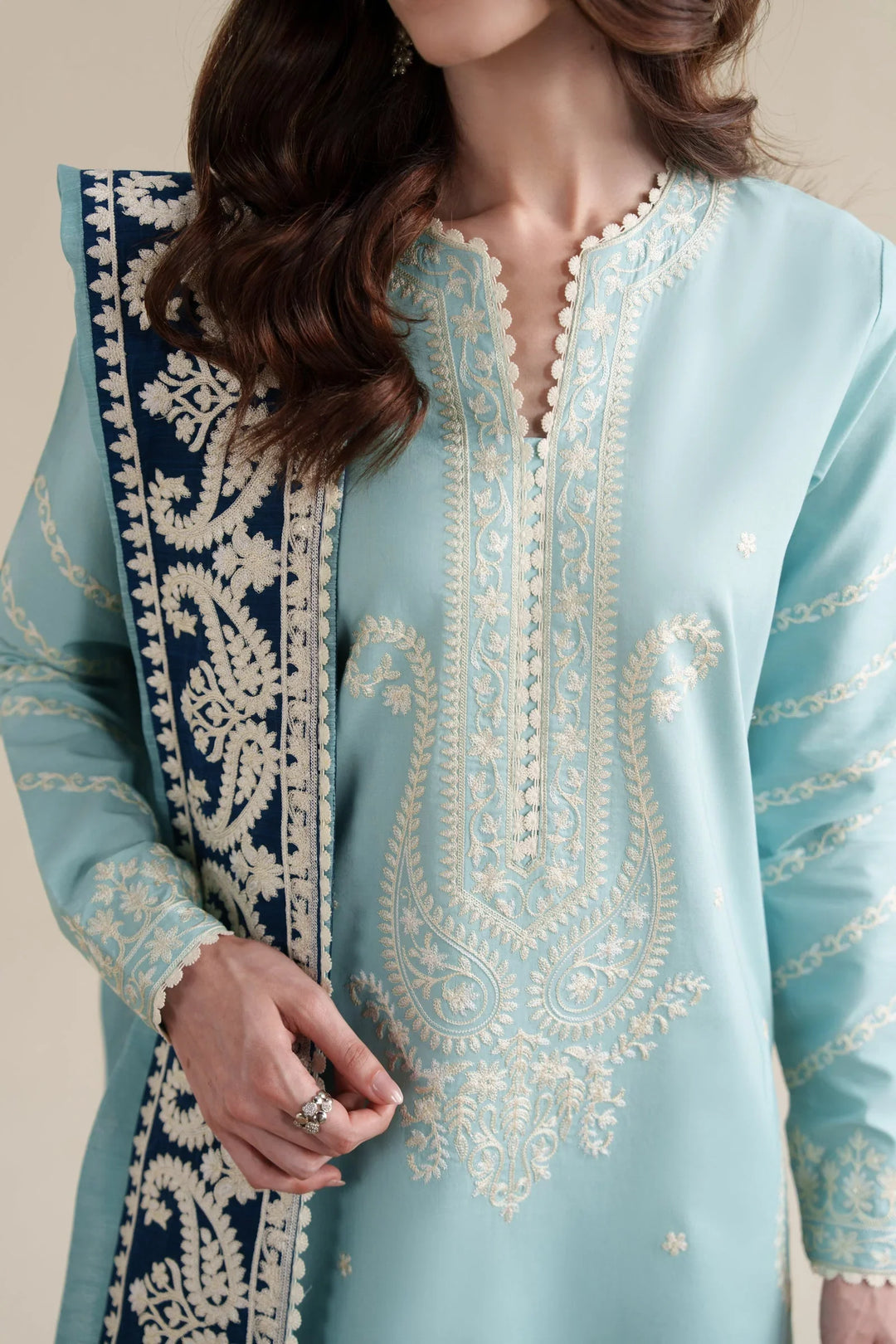 ZAIB | LUXURY EMBROIDERED DHANAK UNSTICHED 3pc | SL-902
