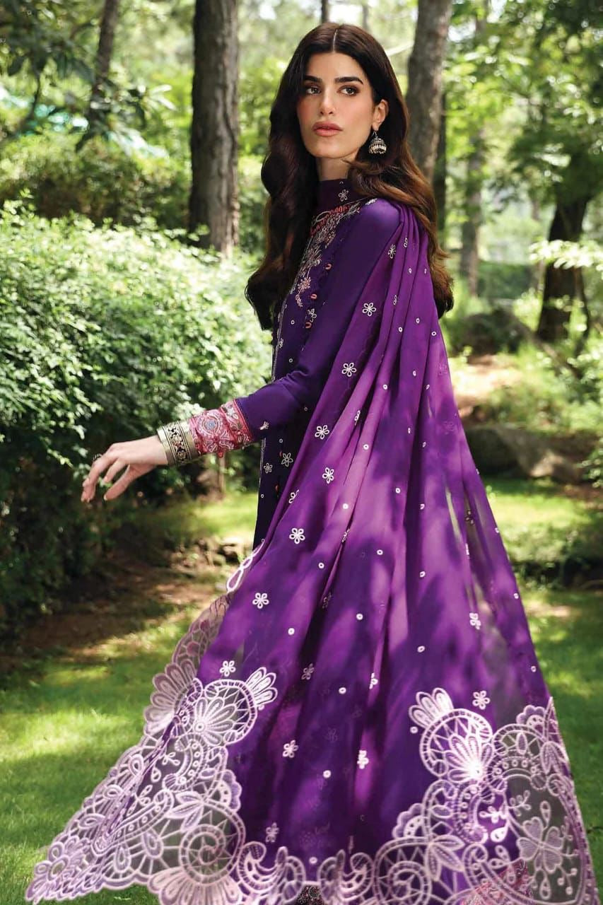 QALAMKAR-EMBROIDERED LAWN UNSTICHED 3pc SL-4559)
