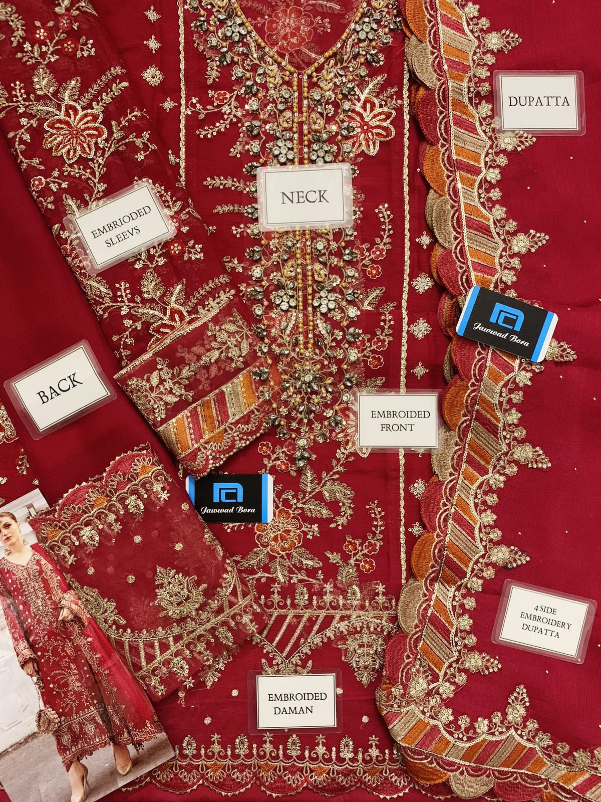 MARIA B | LUXURY EMBROIDERED 3pc | SL-1044
