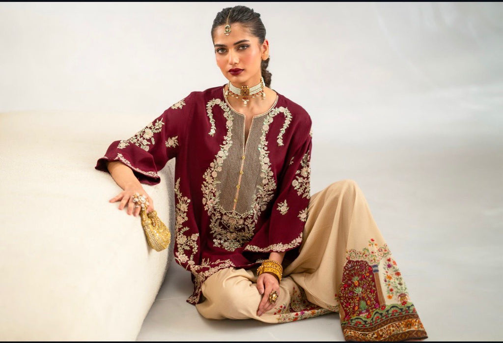 ETHNIC | FESTIVE EMBROIDERED SILK 2pc | SL-1244