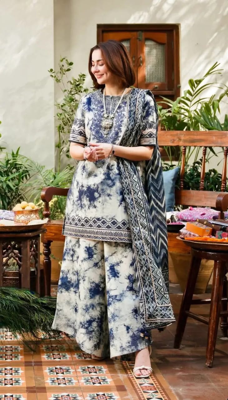 SAPHIRE PRINTED EMBROIDERED LAWN 3pc (SL-1258)