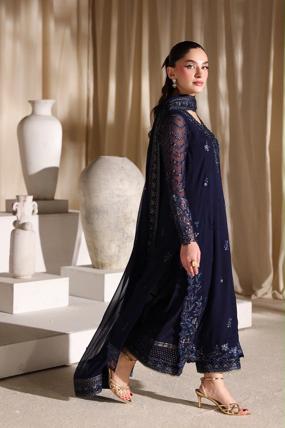 AZURE | LUXURY EMBROIDERED 3pc | SL-1037