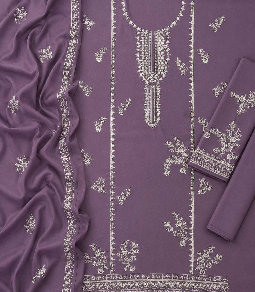 CROSS STICH | LUXURY EMBROIDERED DHANAK UNSTITCHED 3pc | SL-946