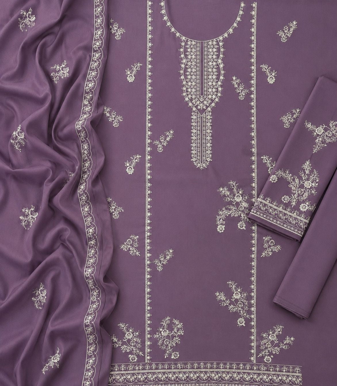 CROSS STICH | LUXURY EMBROIDERED DHANAK UNSTITCHED 3pc | SL-946